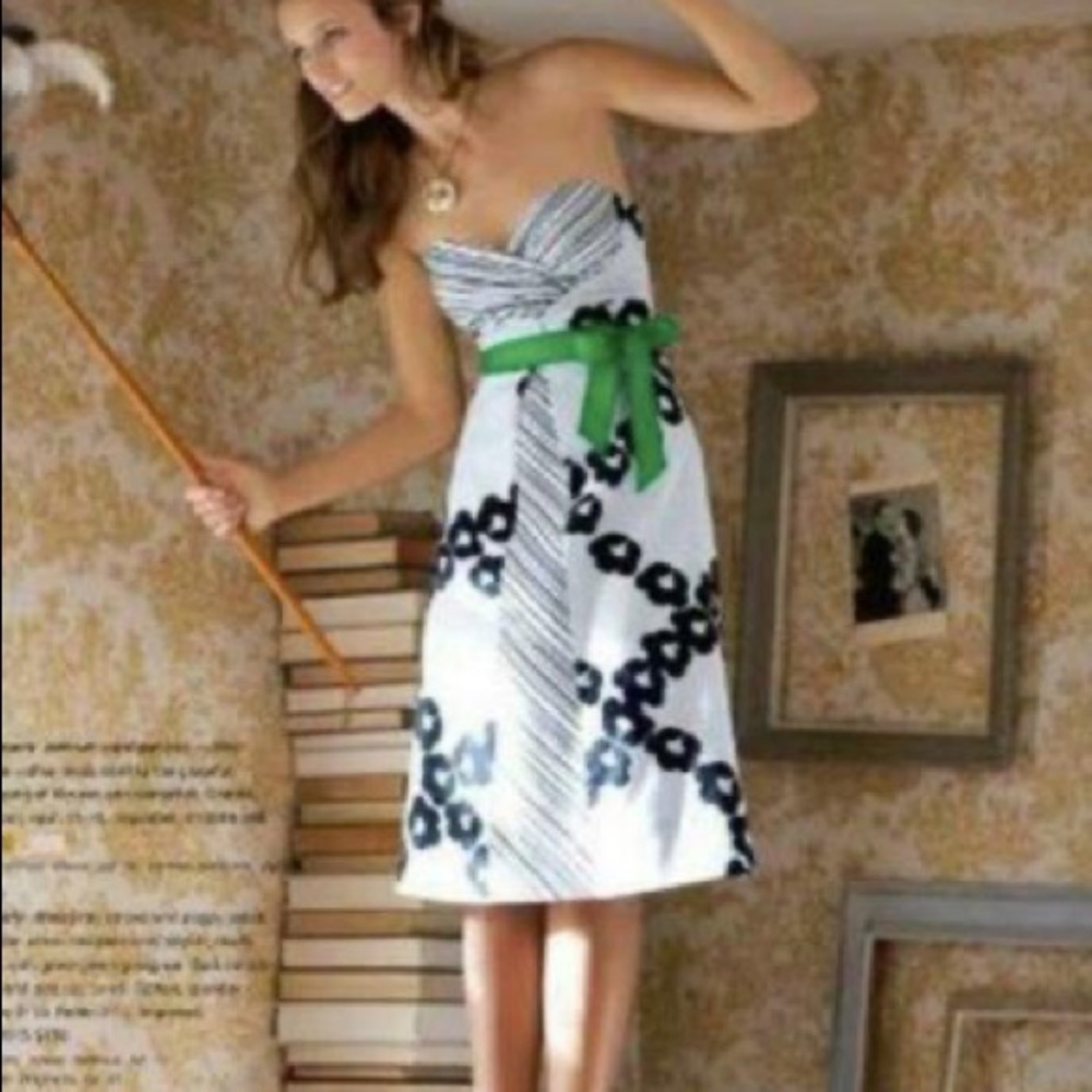Anthropologie Maeve floral smocked strapless dress (2)